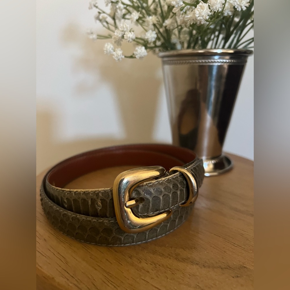 JANA Vintage Genuine Grey Snakeskin Belt, size M